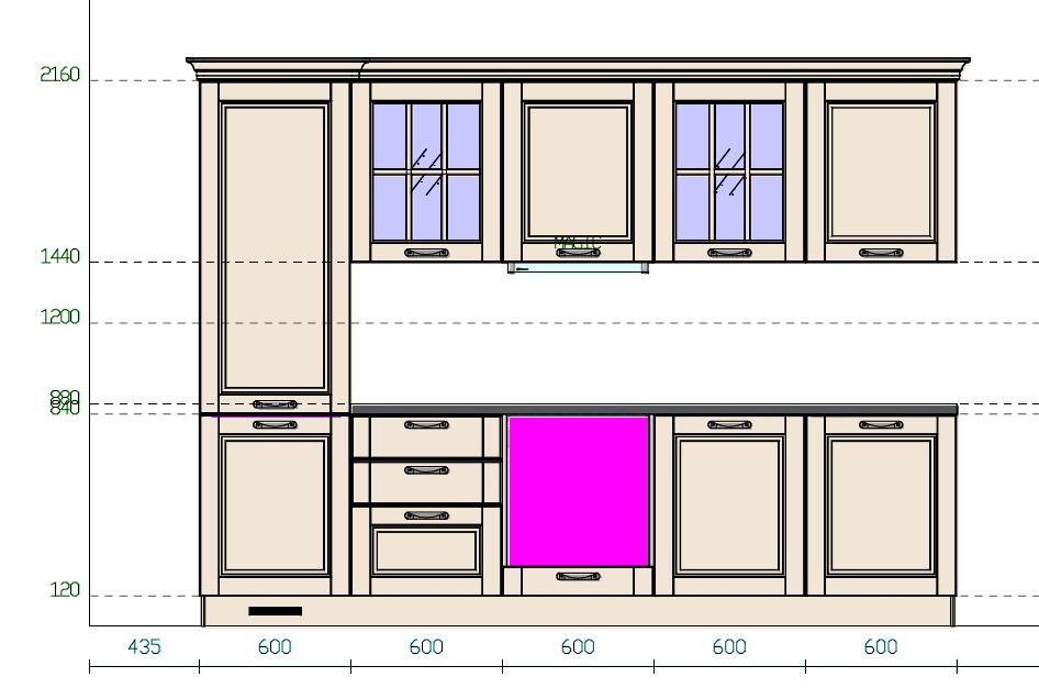 Фронтальный вид кухни Stosa Cucine Focolare